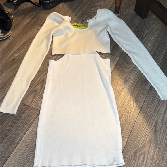 Mija Ribbed Mini Dress by GAUGE81 white size small long sleeve - Picture 5 of 16